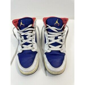 Nike Air Jordan 1 Retro Mid White Royal Blue Laser Orange Men’s 7Y